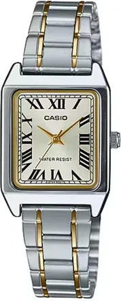 Casio Womens Two Tone Rectangular Analog Watch - LTP-V007SG-9BUDF