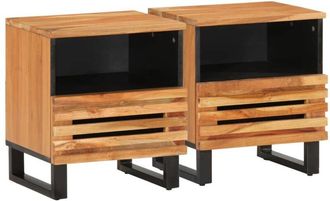 vidaXL Bedside Cabinets 2 pcs 40x33x46 cm Solid Wood Acacia Vidaxl