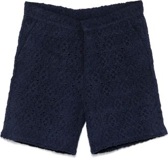 Daily Paper Clothing Lace Shield shorts - men - Cotton/Cotton/Polyester - M - Blue
