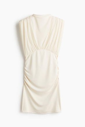 H&M Draped Mini Dress in Cream at Nordstrom, Size X-Small