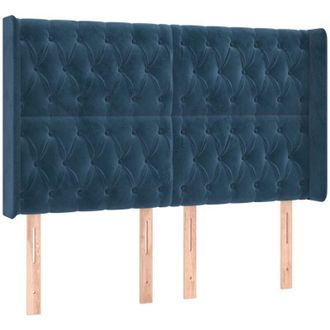 vidaXL Cabecero Con Led De Terciopelo Azul Oscuro 163x16x118/128 Cm Vidaxl