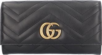 Gucci Black Leather Long Wallet (Bi-Fold) (Pre-Owned)