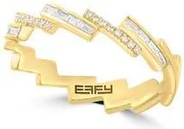 Effy 14K Gold Plated Sterling Silver Diamond Stackable Ring at Nordstrom Rack, Size 7