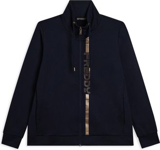 Freddy Felpa da donna con zip, collo alto e dettagli oro