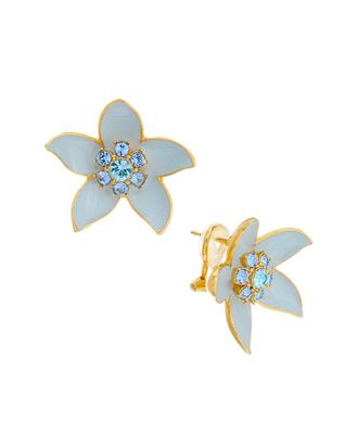 Oscar De La Renta Oscar De La Renta Jasmin Enamel Stud Earrings