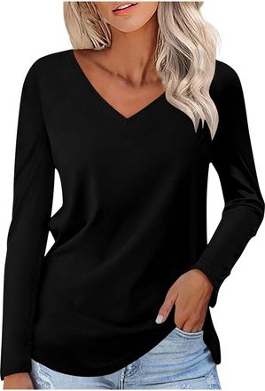 Generic Blue Top Women Ladies Top Beach T Shirt Women Long Sleeve Tops Black Tunic Tops for UK Brown Long Sleeve Green Casual for UK Ladies Size 12
