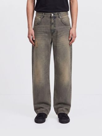 S&eacute;fr Jeans a gamba larga in denim used