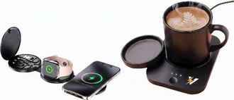 Pursonic Sip & Charge 2-in-1 Mug Warmer + 5-in-1 Folding Charging Station in Black at Nordstrom