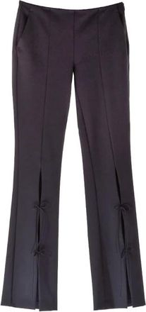 Versace Jeans Couture Wide Trousers, female, Black, Size: S Tecno Cady Pantalone Aperto