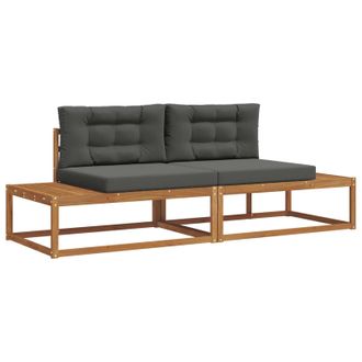 vidaXL Conjunto De Sof&aacute;s De Exterior Con Coj&iacute;n Natural Y Antracita Vidaxl