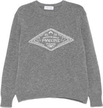 Marine Serre Maglione con logo a intarsi - Grigio