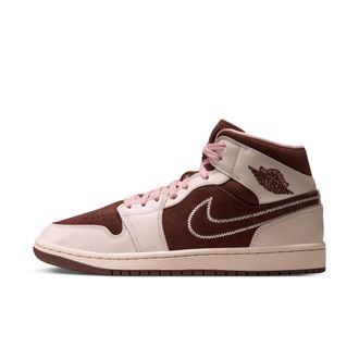 Nike Jordan Womens Air Jordan 1 Mid SE Shoes in Brown | IQ7607-200