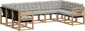 vidaXL Conjunto De Sof&aacute;s De Exterior 9 Uds. Blanco Y Gris Claro Vidaxl