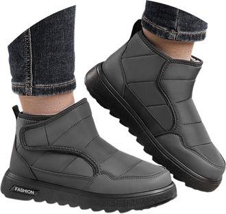 Generic 2026 Extra Wide Fit Winter Fleece Boots, Lined Warm Boots Hiking Knee-High Suede Easy On Rainy Days Cold Weather Men Walking Lightweight Grip Sole (22