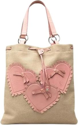 Saint Laurent Pre-owned Tote Bag - Dames - Vintage Shopper - Beige - ONE Size - Leer - Vintage