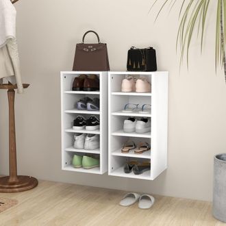 vidaXL Vidaxl - Muebles Zapateros 2 Uds Contrachapada Blanco 31,5x35x70 Cm