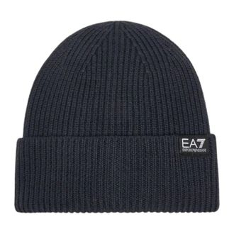 Emporio Armani Gorro de Punto Acanalado - Accessories - Hombre - Azul - M