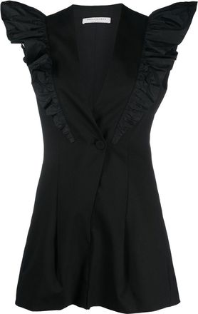 Philosophy di Lorenzo Serafini ruffle sleeves romper - women - Virgin Wool/Elastane/Cotton/Viscose - 40 - Black