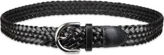Cole Haan Braided Leather Belt in Black at Nordstrom, Size X-Large