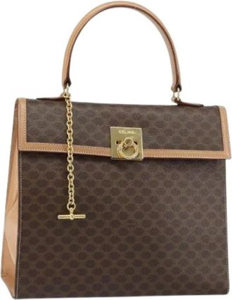 Celine Pre-owned Handbags, female, Brown, Size: ONE SIZE Pre-owned Vintage Macadam Canvas Hand Bag