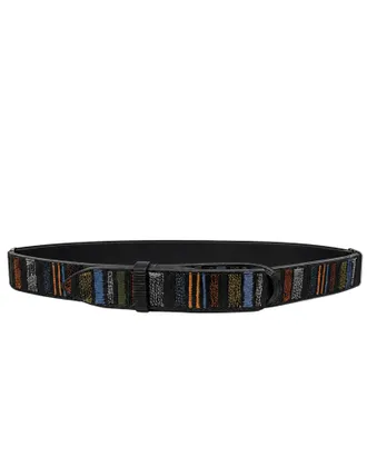 Orciani Dark Brown Stitched Leather Belt