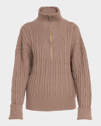 Lune Active Blake Cable Knit Half-Zip Sweater