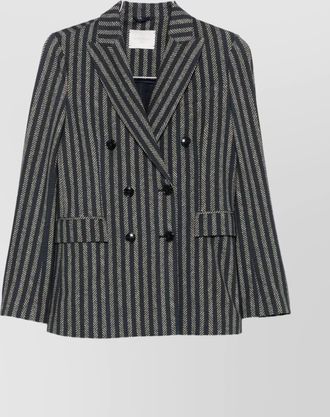 Circolo 1901 striped double-breasted cotton jacket