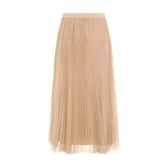 Fabiana Filippi Midi Skirts, female, Beige, Size: M Falda Midi Plisada