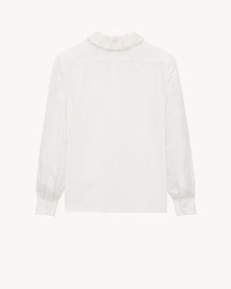 Saint Laurent Ruffled Collar Shirt - White