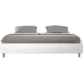 Itamoby Letto Matrimoniale King size rivestito in Similpelle - AZELIA - Dimensione Rete: 180x200 - Tipologia Letto: Con Rete - Colore: Bianco