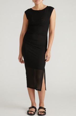Universal Standard Mesh Sleeveless Midi Dress in Black at Nordstrom, Size Xxx-Large