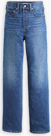 Levi's Womens Levis Ribcage High Rise Straight Leg Jeans in The Last Straw - Blue - Size 25W/32L