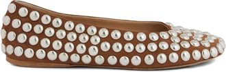 Paco Rabanne Ballerinas met studs - Bruin