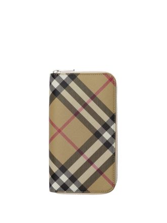 Burberry check zip wallet - Neutrals