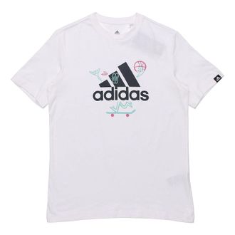 adidas Logo Printing Pattern Sports Male White GL3708