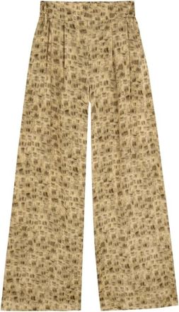 Cortana Broeken, Dames, Veelkleurig, 2Xs, Cassiopea Cupro Wijde Broek