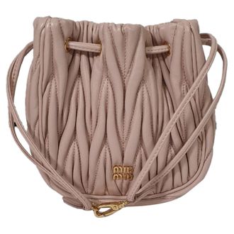 Miu Miu Matelass&eacute; Bucket Bag in Pink Leather