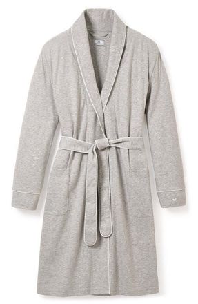 Petite Plume Luxe Pima Cotton Maternity Robe in Heather Grey at Nordstrom, Size X-Small