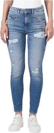 Mod8 Destroyed Skinny Jeans - Dames - Jeans - Blauw - Maat: W28 L32 Denim