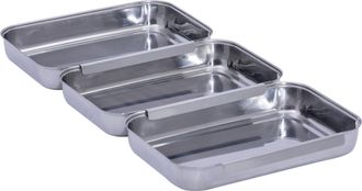 Maximex Panierschale »Edelstahl« 3 Stk. aus Edelstahl Panierstrasse für Schnitzel, Fisch & Gemüse, spülmaschinengeeignet