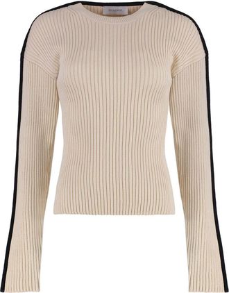 Max Mara Womens Boemia Knitted Top - Ivory Cotton - Size Large