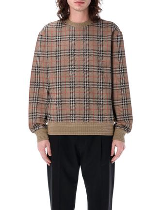Burberry Check Cotton Blend Sweater
