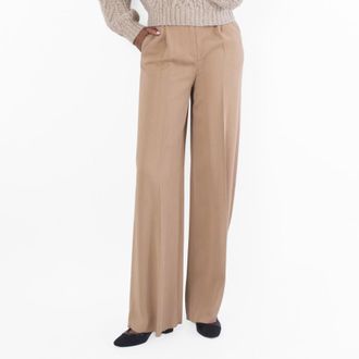 Ferragamo Viscose Cady Tailored Trousers, Brand Size 36 ( US Size 2 )