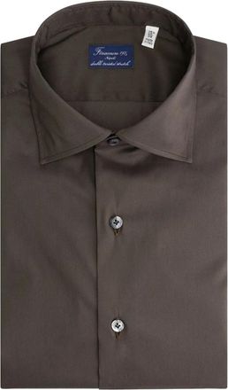 Finamore Camicia con bottoni - Marrone