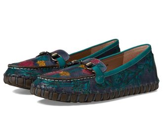 L'Artiste by Spring Step Delavigne Womens Flat Shoes Teal : EU 42 (US Womens 10.5-11) M, Leather