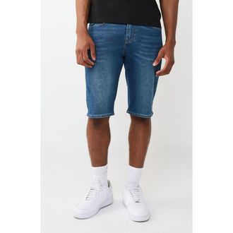 True Religion Ricky Straight Leg Denim Shorts in Medium Blaze at Nordstrom Rack, Size 32