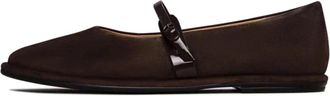 Cesare Gaspari Tijdloze su&egrave;de Mary Jane platte schoenen - Donkerbruin - Dames - Ballerinas - Bruin - 38 EU - Su&egrave;de - Schoenen
