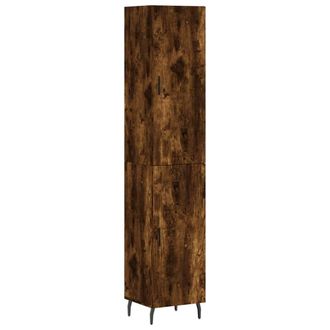 Berkfield Home Highboard Smoked Oak 34.5x34x180 cm Engineered Wood in Brown