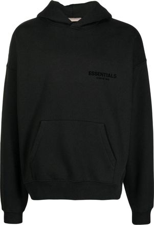 Fear of God logo-print hoodie - men - Cotton/Polyester - S - Black