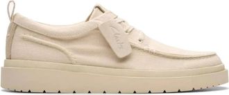 Clarks Polden Moc - Heren - Veterschoenen - Beige - 43 1/2 EU - Su&egrave;de - Schoenen